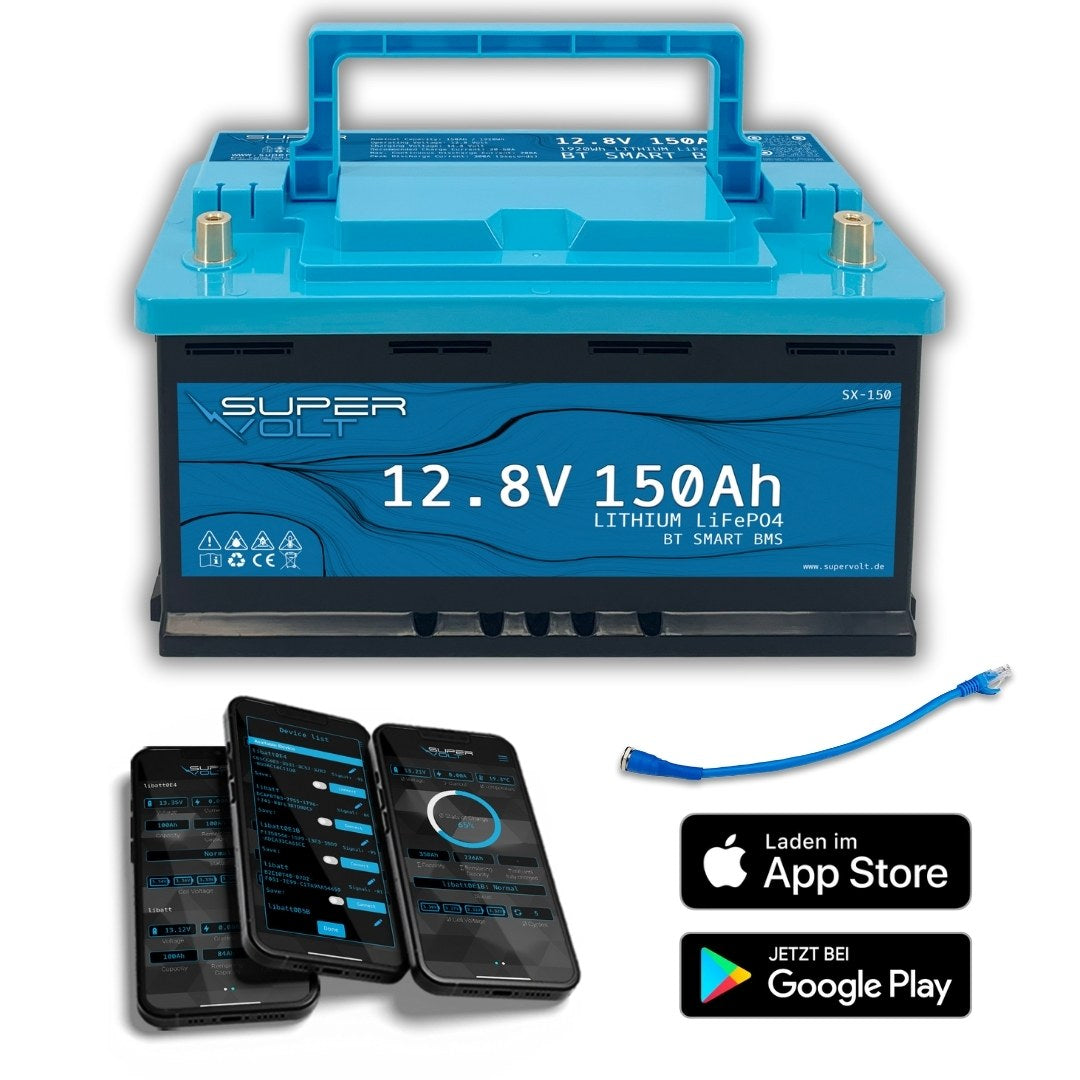 Supervolt SX LiFePO4 Batterie 150ah mit BMS & Bluetooth 5.0 | Wohnmobil