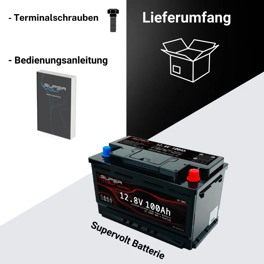 Supervolt Ultra 12,8V 100Ah LiFePO4 Batterie | Hochleistungs & Leichtgewicht