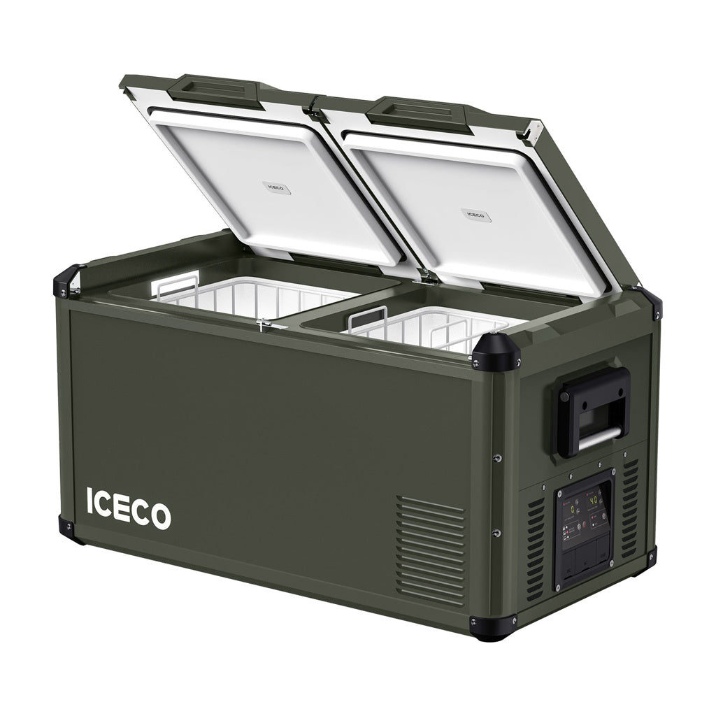 ICECO VL75PROD Kompressor-Kühlbox, Dual-Zone, Olivegrün/Grau