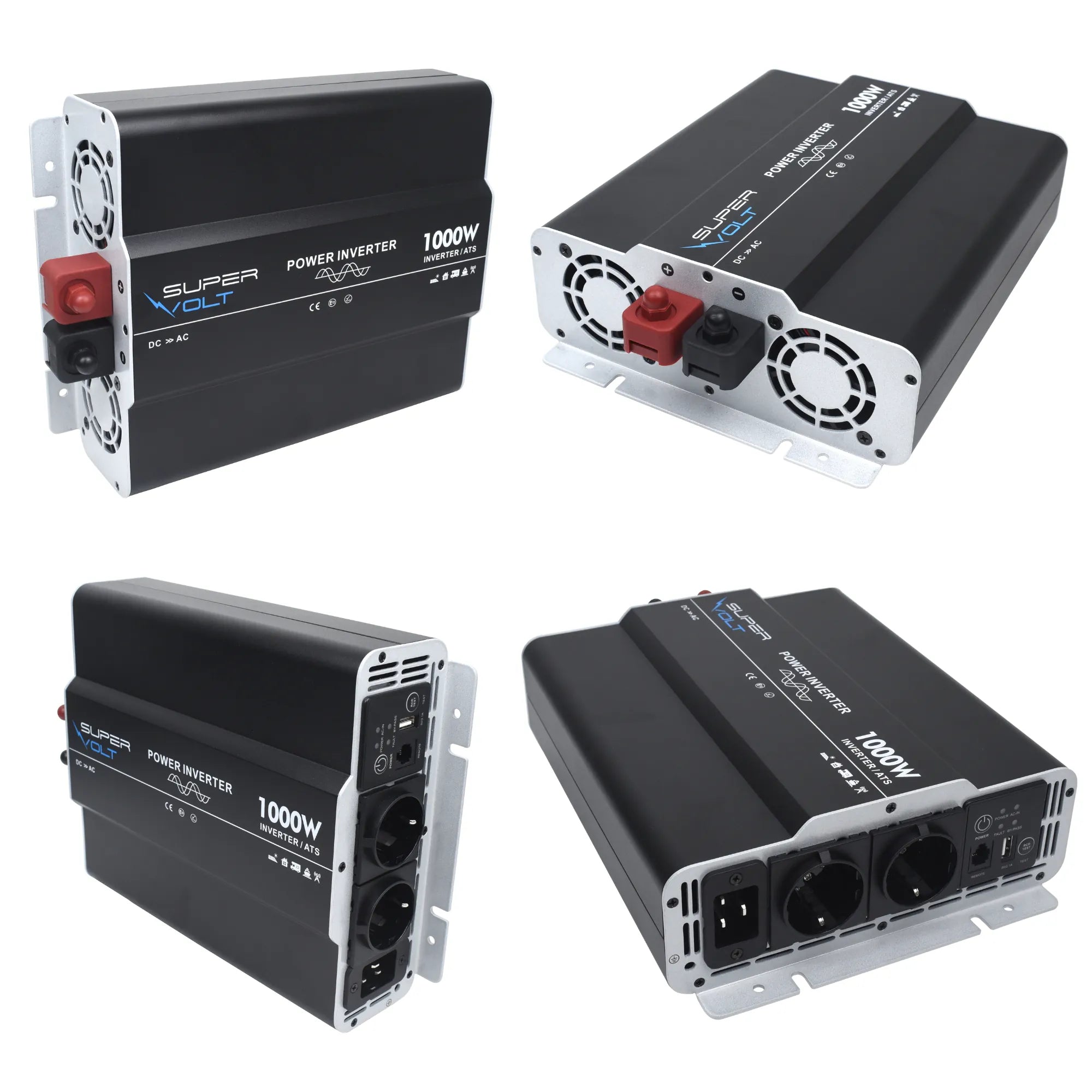 Supervolt 12V 1000W Wechselrichter – Reiner Sinus, Netzvorrang & FI-Schutz