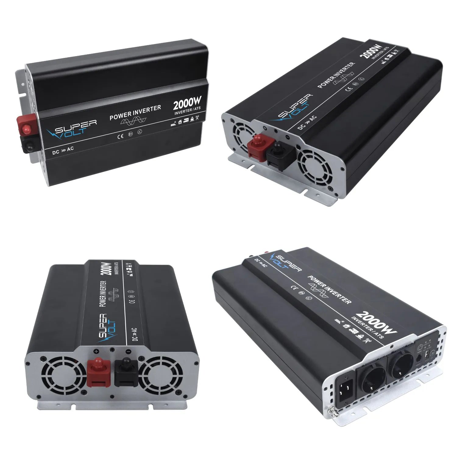 Supervolt 12V 2000W Wechselrichter – Reiner Sinus, Netzvorrang & FI-Schutz