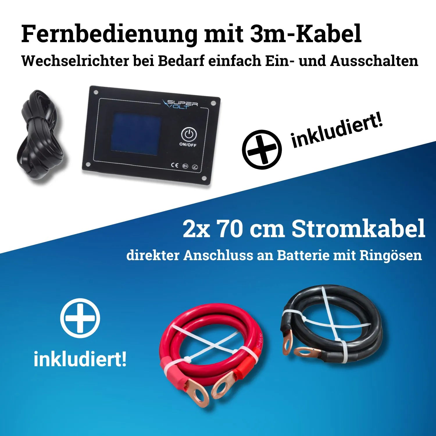 Supervolt 12V 2000W Wechselrichter – Reiner Sinus, Netzvorrang & FI-Schutz