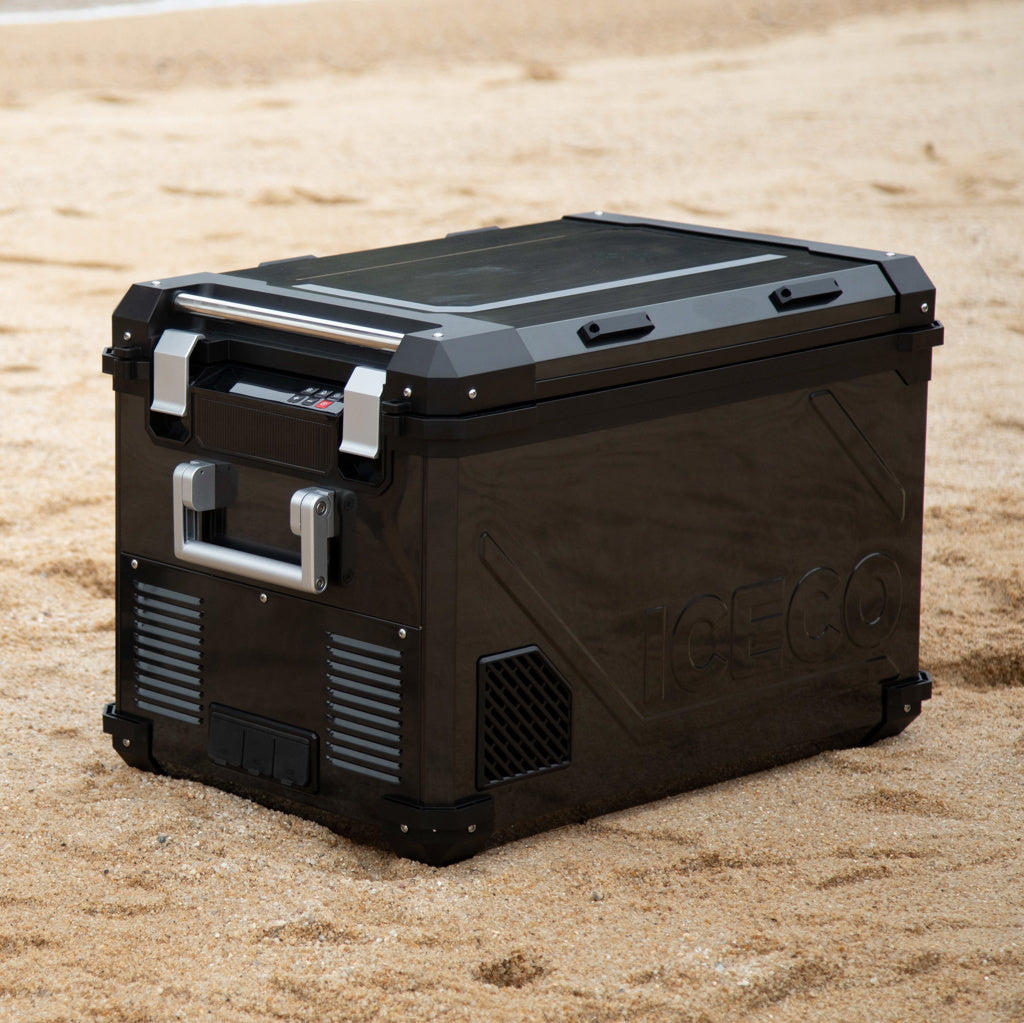 ICECO APL55 Kompressor-Kühlbox, Dual-Zone, Schwarz/Silber