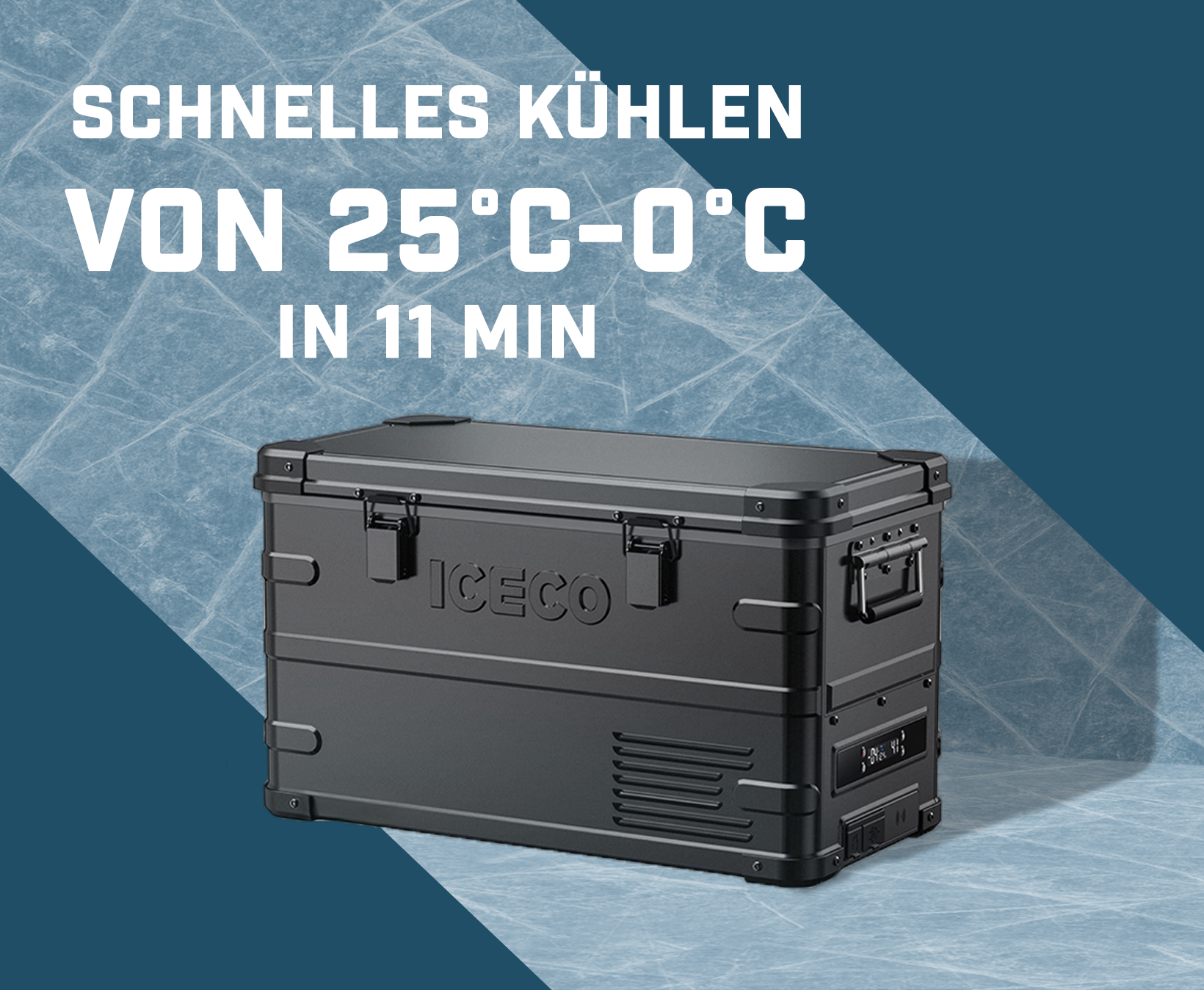 ICECO APL35 Kompressor-Kühlbox, Dual-Zone, Silber/Schwarz