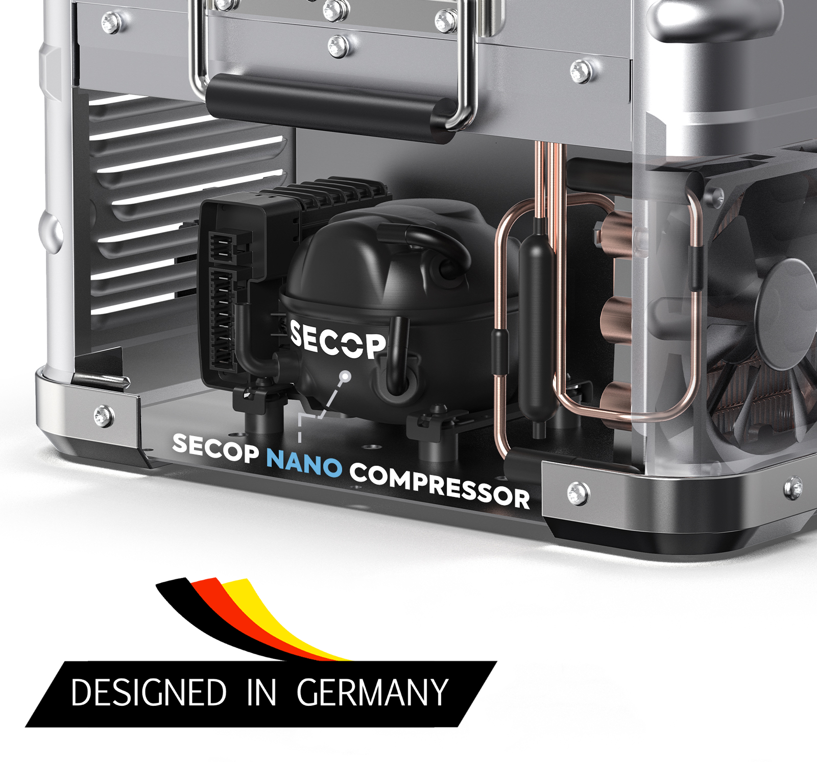 ICECO APL20 Kompressor-Kühlbox, Single-Zone, Silber/Schwarz